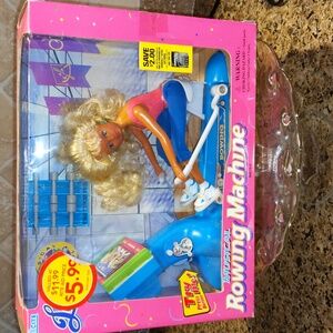 Doll Rowing Machine Toy New 2001 Rare Barbie Like Vtg Excite Lisa’s Musical